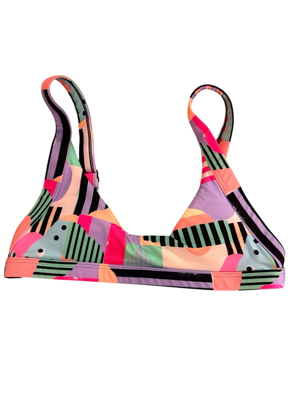 OneOne Marina Bikini Top Pekin Print Beach Vacation, size Medium